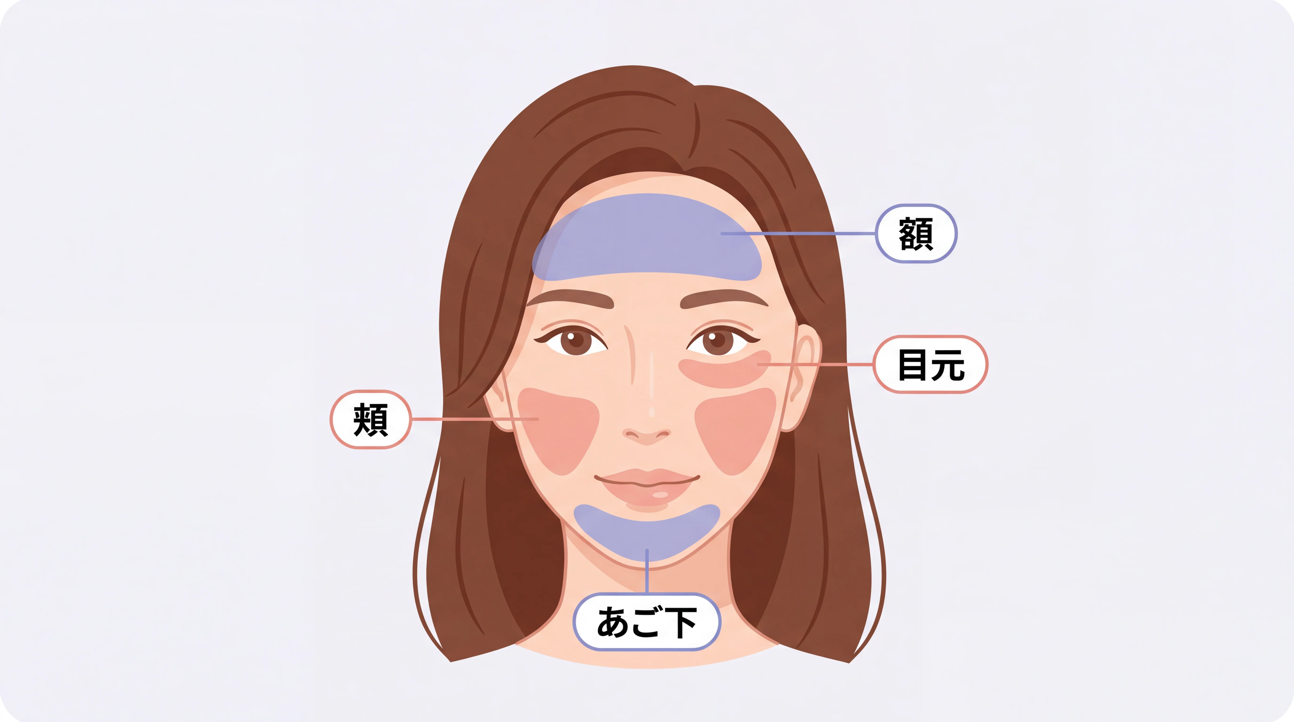 オンダリフトでアプローチできる部位（フェイスライン、あご下、頬など）